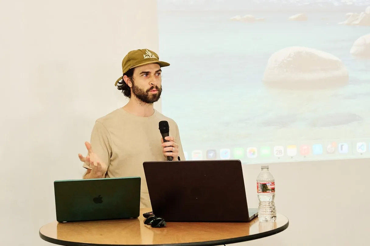 Presenter speaking before the Vasilisa section at the OpenClaw LA meetup